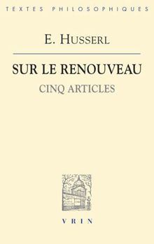 Paperback Edmund Husserl: Sur Le Renouveau: Cinq Articles [French] Book