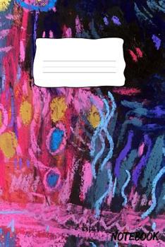 Notebook: 120 Dot Grid Pages, 6 x 9 inches, White Paper, Matte Finished Soft Cover (Colorful Abstract Art Lines Shapes Curve Vertical Circle Oil Painting)