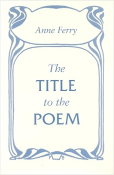 Paperback The Title to the Poem Book