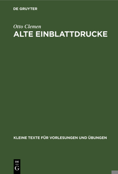 Hardcover Alte Einblattdrucke [German] Book
