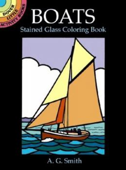 Paperback Boats Stained Glass Coloring Book (Dover Stained Glass Coloring Book) Book