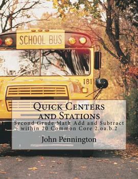 Paperback Quick Centers and Stations: Second Grade Math Add and Subtract within 20 Common Core 2.oa.b.2 Book