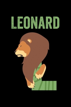 Paperback Leonard: Journal (Diary, Notebook) Personalized Custom Name Alphabet Lion Birthday Gift for Boys Book