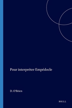 Paperback Pour interpréter Empédocle [French] Book