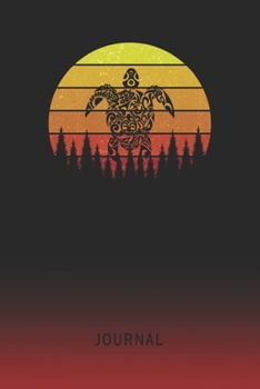 Journal: Blank Tribal Turtle Personal Writing Diary | Old School Retro Vintage Sunset 80s Cover | Daily Journalism Diaries for Journalists & Writers | ... Set Goals & Write about your Life & Interests