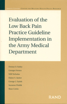 Paperback Evaluation of the Low Back Pain Practice Guideline Implementation in the Army Medical Department Book