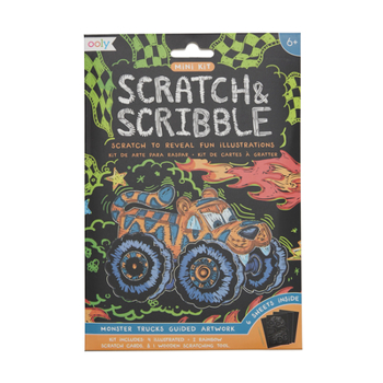 Gift Mini Scratch & Scribble Art Kit: Monster Truck - 7 PC Set [Multiple Languages] Book