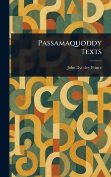 Hardcover Passamaquoddy Texts Book