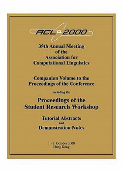 Paperback ACL Proceedings 2000 Conf Book