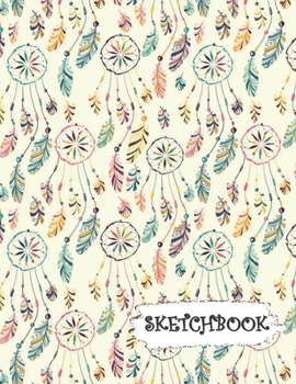 Sketchbook: Pink Yellow Turquoise Dream Catcher Fun Framed Drawing Paper Notebook