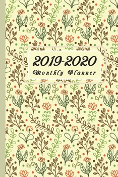 F4 Monthly Planner Flower Floral: Two Year - Monthly Calendar Planner 6 x 9’’ | 24 Months For Academic Agenda Schedule Organizer