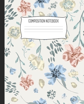 Composition Notebook: Rustic Floral Western Lace Pattern Wide Ruled Notebook Lined School Journal | 100 Pages | 7.5" x 9.25" | Children Kids Girls Teens Women | Perfect For School