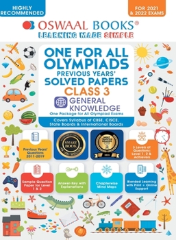 Paperback One for All Olympiad Previous Years' Solved Papers, Class-3 General Knowledge Book (For 2022 Exam) Book