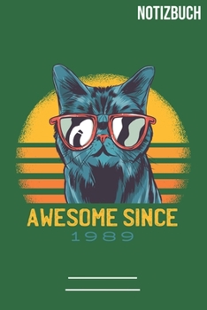 Notizbuch Gepunktet 1989 Katze: A5  Notebook • 111 Seiten  • Extra  Kalender 2020 •  Einzigartig •  Dotgrid •  Dotted •  Punktraster  • Geschenk • Geschenkidee (German Edition)