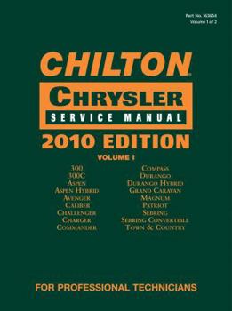 Hardcover Chilton Chrysler Service Manual, 2010 Edition (2 Volume Set) Book