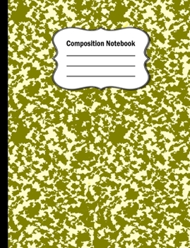 Composition Notebook: Unique Olive Marble Wide ruled blank lined journal notebook