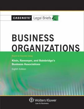 Paperback Business Organizations: Keyed to Courses Using Klein, Ramseyer, and Bainbridge's Business Associations Book