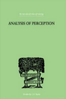 Hardcover Analysis of Perception Book