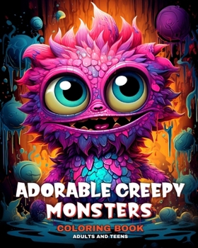 Paperback Adorable Creepy Monsters Coloring Book for Adults and Teens: Coloring Pages with Fantasy Creatures for Anxiety and Stress Relief Book