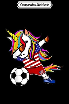 Paperback Composition Notebook: Dabbing Unicorn Soccer United States Jersey Football Journal/Notebook Blank Lined Ruled 6x9 100 Pages Book