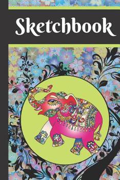 Sketchbook: Elephant Indian Psychedelic Style Art Gift - SKETCHBOOK, 130 pages, 6" x 9"