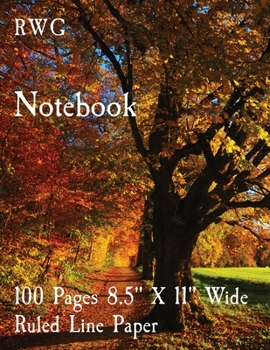 Paperback Notebook: 100 Pages 8.5" X 11" Wide Ruled Line Paper Book