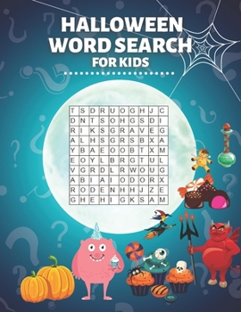 Paperback Halloween Word Search for Kids: Activity Book Large Print Spooky Riddles Books for Children Book