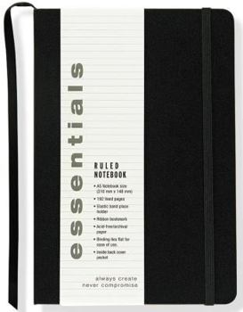 Hardcover Essentials Large Black Ruled Notebook Book