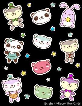 Sticker Album For Girls: 100 Plus Pages For PERMANENT Sticker Collection, Activity Book For Girls, Black - 8.5 by 11