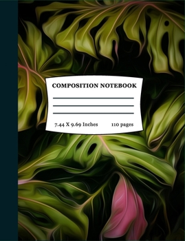 Composition Notebook: Wide Ruled, 7.44 x 9.69: Tropical Composition Notebook(Wanderlust Journaling)