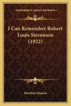 Paperback I Can Remember Robert Louis Stevenson (1922) Book