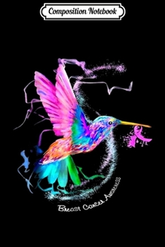 Paperback Composition Notebook: Hummingbird ribbon breast cancer awareness Journal/Notebook Blank Lined Ruled 6x9 100 Pages Book