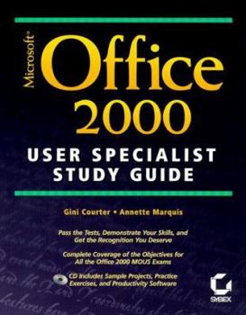 Hardcover Microsoft Office 2000 User Specialist Study Guide [With *] Book