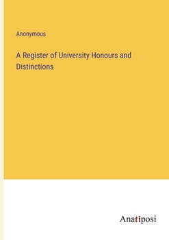 Paperback A Register of University Honours and Distinctions Book