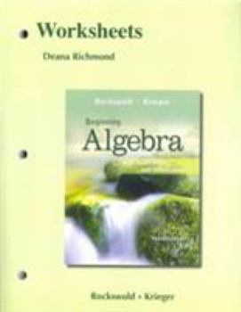 Paperback Worksheets for Beginning Algebra with Applications & Visualization Book