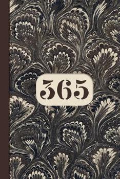 Monogram 365 Day Journal Marble Notebook (Coffee Peacock Edition): Blank Lined Notebook Diary for One Year Projects: Page A Day, for Any Year End, with Custom Fill-In Dates, Tracker, & Title Plate