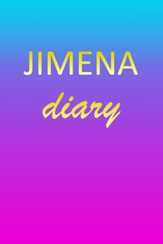 Paperback Jimena: Journal Diary - Personalized First Name Personal Writing - Letter J Blue Purple Pink Gold Effect Cover - Daily Diaries Book