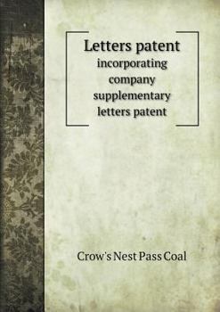 Paperback Letters patent incorporating company supplementary letters patent Book