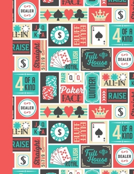 Paperback Patchwork Poker Phrases Composition Notebook: 120 Numbered College Ruled Pages with Table of Contents, Cover in Retro Colors Book