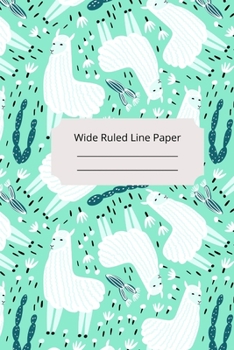Paperback Baby Alpaca Theme Wide Ruled Line Paper Book