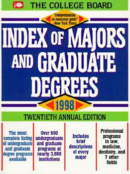 Paperback Index of Majors and Graduate Degrees 1998 (20th ed) Book