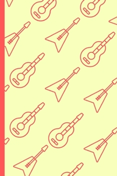 Guitar Pattern Notebook: Cool Fun Rock Instrument Small Lined Notebook for Kids, Boys, Girls, Adults ~ 6" x 9"