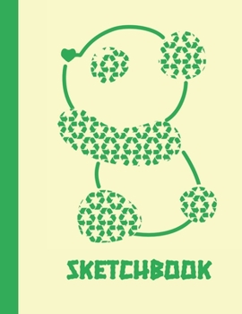SKETCHBOOK: Cute Blank Notebook for Sketching and Picture Space with Panda Bear and Green Recycling Symbols, Unlined Paper Book for Drawing, Journaling, and Doodling, Perfect for Creative Kids