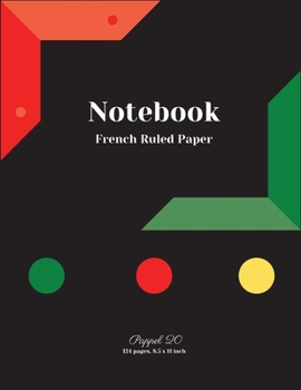 Paperback Composition Notebook French Ruled Paper-124 pages- 8.5x11-Inches Book
