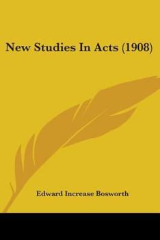 Paperback New Studies In Acts (1908) Book