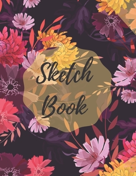 Sketchbook: 8.5X11 inches notebook, blank page journal , 100 pages plank paper for sketcher, girls , women , flower lover , lovely and beautiful ... collection , wildflower , violet , purple