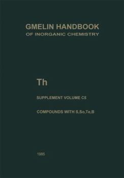Paperback Th Thorium: Compounds with S, Se, Te and B Book