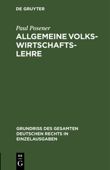 Hardcover Allgemeine Volkswirtschaftslehre [German] Book