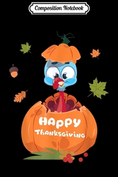 Composition Notebook: Cute Turkey Pilgrim in pumpkin Thanksgiving kids & adults  Journal/Notebook Blank Lined Ruled 6x9 100 Pages