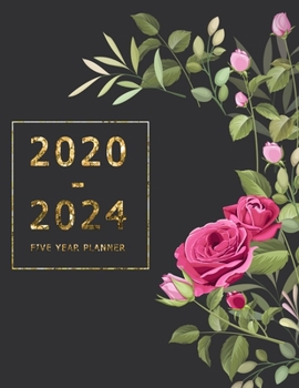 Paperback 2020-2024 Five Year Planner: 5 Years Monthly Calendar Beautiful Floral (January 2020 through December 2024) 8.5" x 11", NO HOLIDAY Book